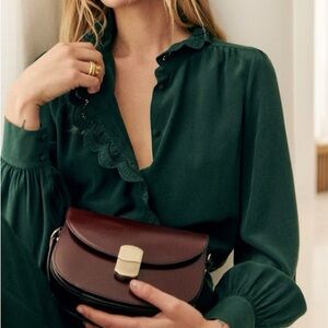 Sézane Ruffle Trim Blouse